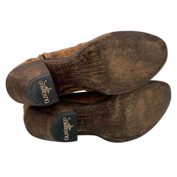 Old Gringo Mexicans Adala Heeled Ankle Leopard Print Suede Boots 7.5 Distressed - Picture 6 of 15